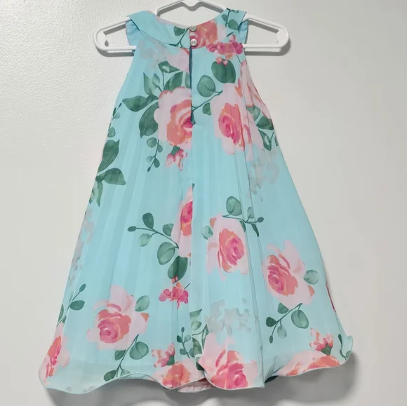 Iris & Ivy Toddler Girls 3T Pink Floral Pleated Trapeze Dress - Picture 4 of 11